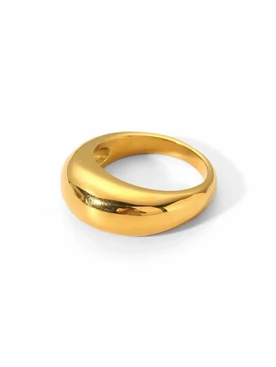SIZE 8 | 18K Gold Plated Chunky Dome Ring - Picture 2 of 11